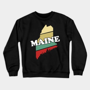 Maine State Vintage Retro Souvenir Gift graphic Crewneck Sweatshirt